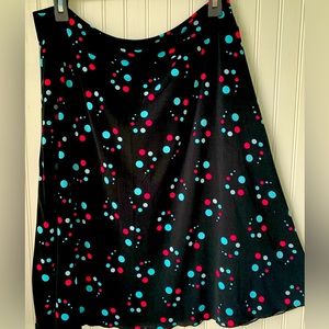 Giorgio Fiorlini (Large) Black Skirt with Blue & Pink Dots Pattern